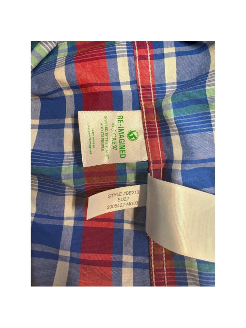 J.Crew Slim Untucked Flex Washed Plaid Shirt Men’s Medium Button Down Casual - Picture 6 of 6
